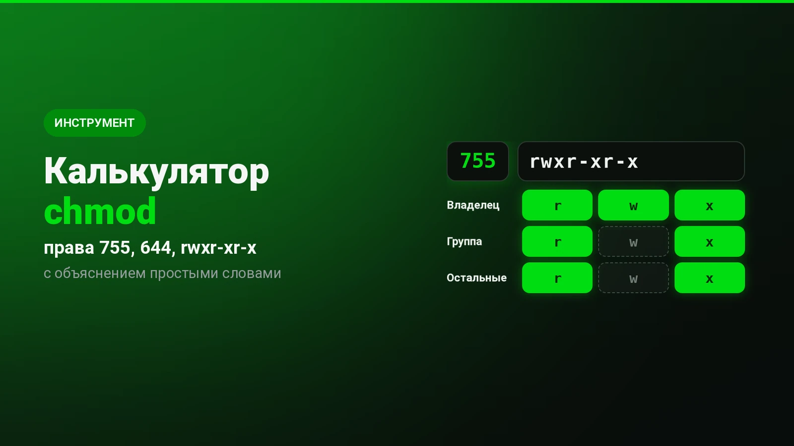 Калькулятор chmod: права доступа в Linux простыми словами
